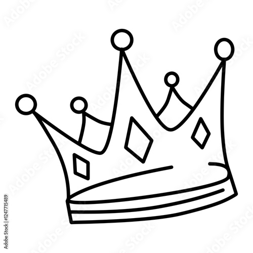 Hand drawn simple doodle crown sketch