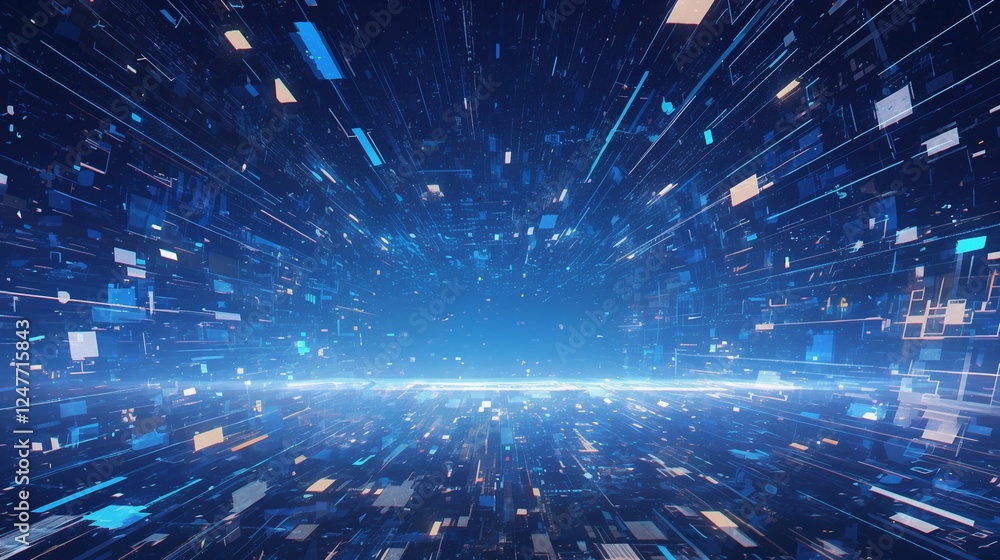 Obraz premium 未来的なデジタル風景の印象的なグラフィック3