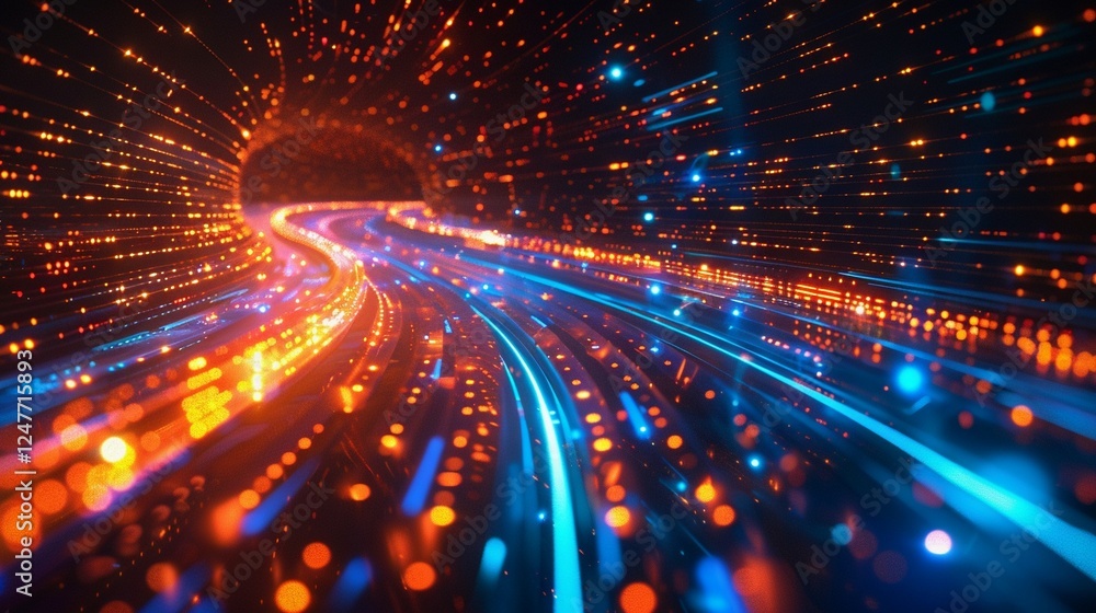 Obraz premium 未来的なデジタル風景の印象的なグラフィック5