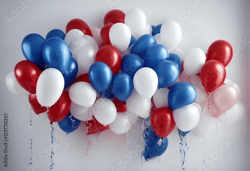 white background plain red balloons wall bunch blue a july party balloon decoration holiday decor festive birthday celebration decorative traditional object still life string air helium colours
