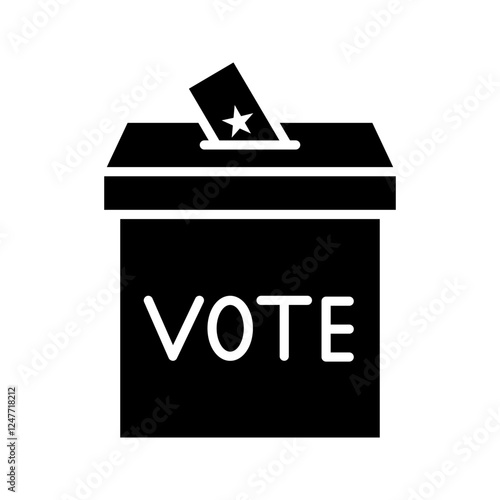 Voting Ballot Box Icon with Stars and Stripes Design, Vector Illustration
