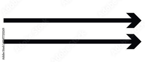 long arrow vector icon. double side left and right  straight Horizontal long arrow icon. flat style long arrow vector illustration.