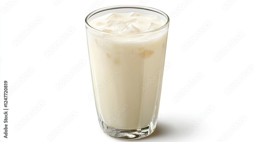 Refreshing glass of iced milk, perfect for a hot day. Refreshing glass of iced milk, perfect for a hot day.