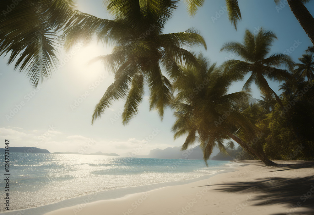 tropical vibe summer breeze background sunny gentle palm beach scene creating trees swaying paradise tree ocean wave sand sun relaxation vacation resort coastline exotic island sunshine sea idylli tropical vibe summer breeze background sunny gentle palm beach scene creating trees swaying paradise tree ocean wave sand sun relaxation vacation resort coastline exotic island sunshine sea idylli
