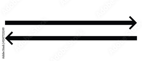 long arrow vector icon. double side left and right  straight Horizontal long arrow icon. flat style long arrow vector illustration.