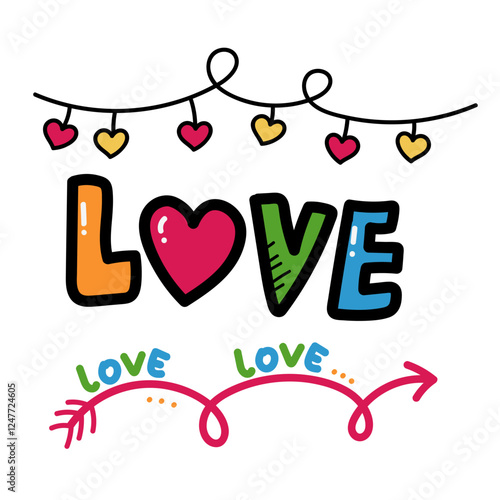 Love Heart Romantic that must be heartbroken by lovers on Valentine's Day This element can be used for decoration card, Element design, Poster Background