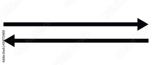 long arrow vector icon. double side left and right  straight Horizontal long arrow icon. flat style long arrow vector illustration.