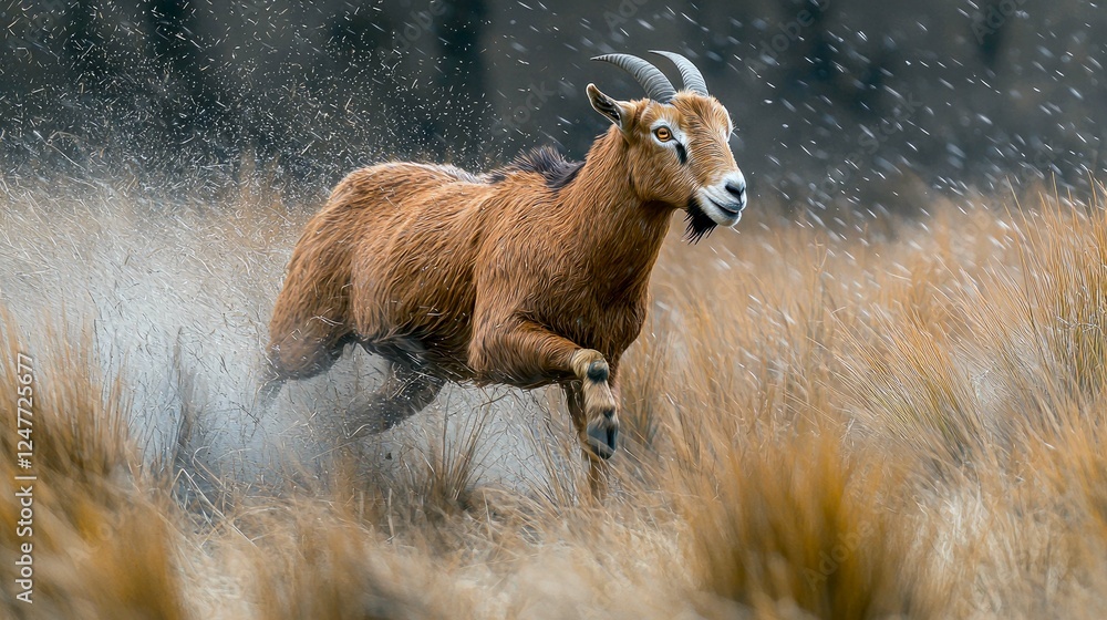 Majestic Wild Goat in Motion: A Stunning Nature Photography Majestic Wild Goat in Motion: A Stunning Nature Photography