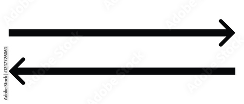 long arrow vector icon. double side left and right  straight Horizontal long arrow icon. flat style long arrow vector illustration.