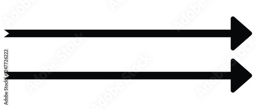 long arrow vector icon. double side left and right  straight Horizontal long arrow icon. flat style long arrow vector illustration.
