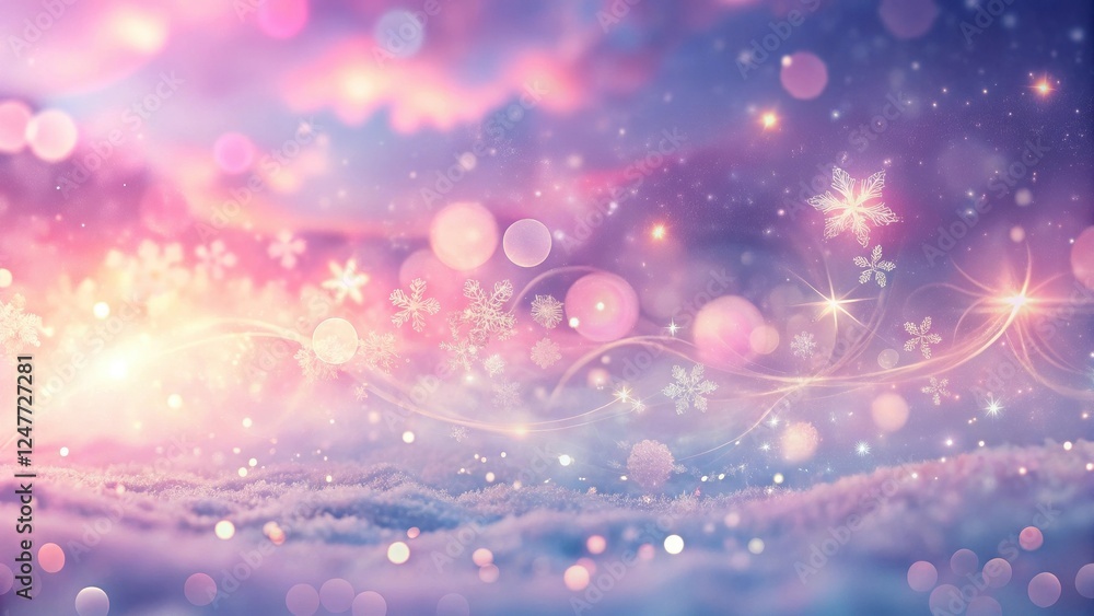 Enchanted Winter Wonderland Sparkling Snowflakes Dance in a Dreamlike Glow of Pastel Hues Enchanted Winter Wonderland Sparkling Snowflakes Dance in a Dreamlike Glow of Pastel Hues