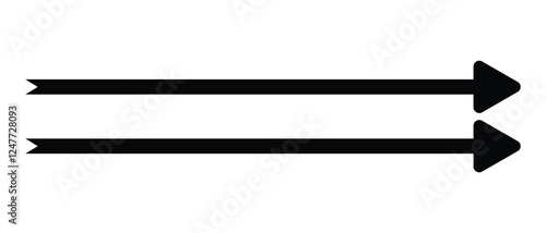 long arrow vector icon. double side left and right  straight Horizontal long arrow icon. flat style long arrow vector illustration.