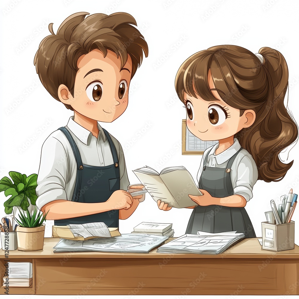Young Staff Working Together in a Bright Office Environment Young Staff Working Together in a Bright Office Environment