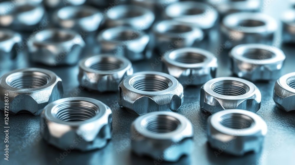 Zinc alloy parts are neatly arranged, highlighting their metallic texture in soft light Zinc alloy parts are neatly arranged, highlighting their metallic texture in soft light