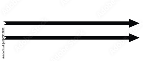 long arrow vector icon. double side left and right  straight Horizontal long arrow icon. flat style long arrow vector illustration.