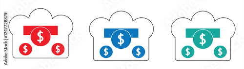Fintech industry icon, Investment in banking Services knowledge, eps 10, on white back screen, vector illustration.