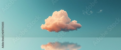 Fluffy cloud reflection serene sky photo