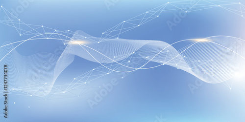 Global network connection banner design template. Header social network communication in the global business concept. Big data visualization. Internet