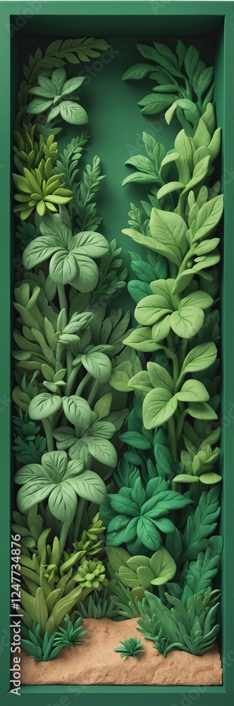Serene Plasticine Clay Wall Gypsum Art Featuring Lush Green Trees Plants and Forest Elements for Tranquil Home Decor Serene Plasticine Clay Wall Gypsum Art Featuring Lush Green Trees Plants and Forest Elements for Tranquil Home Decor