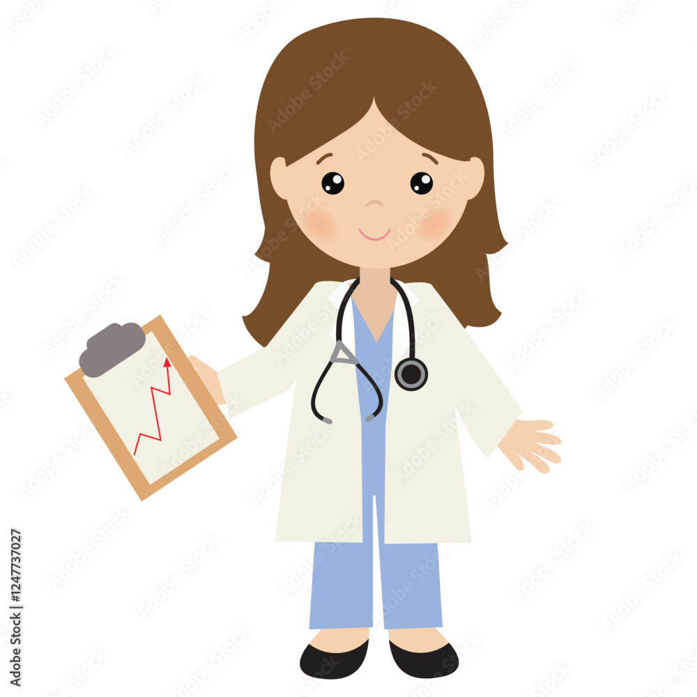 Nice woman doctor vector cartoon illustration Nice woman doctor vector cartoon illustration