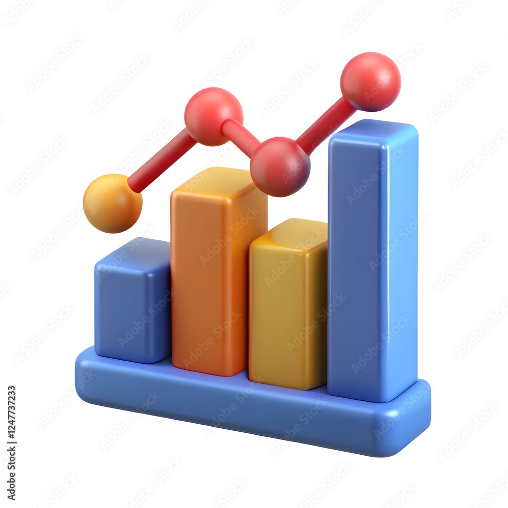 3D render data graph 3D render data graph