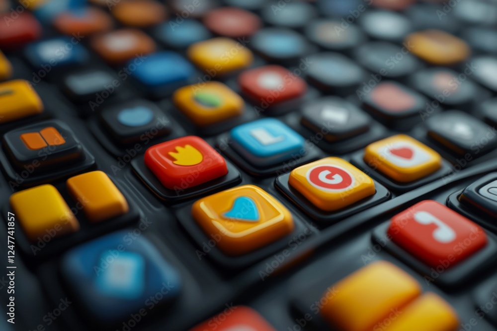 Close-up of colorful mechanical keys on a keyboard Close-up of colorful mechanical keys on a keyboard