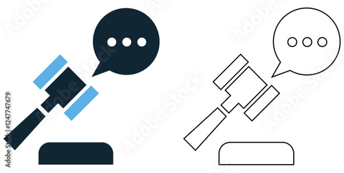 verdict icon vector, legal cases, court decisions, law firms, judiciary, and justice system pictogram symbol ui and ux design, glyphs and stroke line