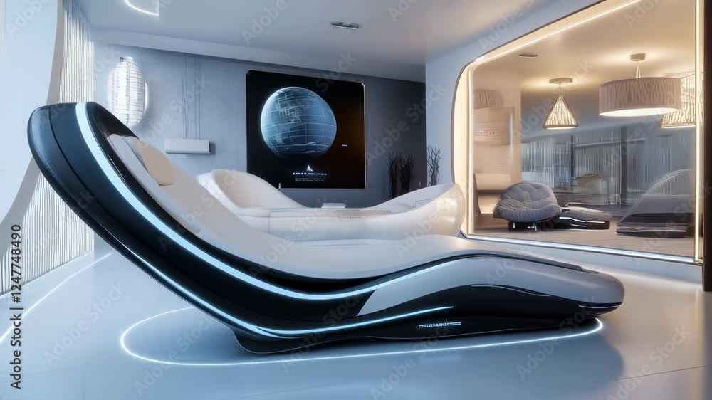 Futuristic Lounge: Relaxation Reimagined in a Modern Space Futuristic Lounge: Relaxation Reimagined in a Modern Space