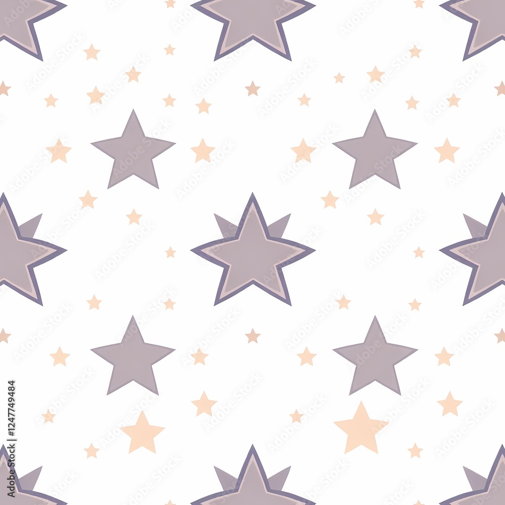 Obraz premium Pastel Starry Night Seamless Pattern 