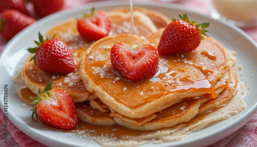 Valentine’s Day Breakfast with Heart-Shaped Pancakes Valentine’s Day Breakfast with Heart-Shaped Pancakes