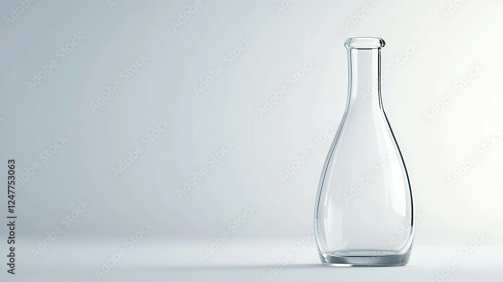 Elegant Glass Bottle with Smooth Curves on Minimalist Background for Home or Office Decor Elegant Glass Bottle with Smooth Curves on Minimalist Background for Home or Office Decor