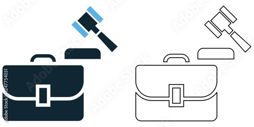 case law icon vector, attorneys, judiciary, court cases, legal research, law firms, and legal processes pictogram symbol ui and ux design, glyphs and stroke line