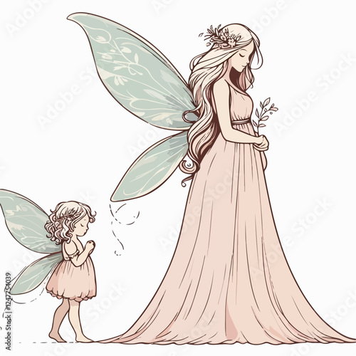 fairy godmother cartoon vector illustration
