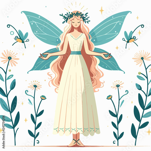fairy godmother cartoon vector illustration