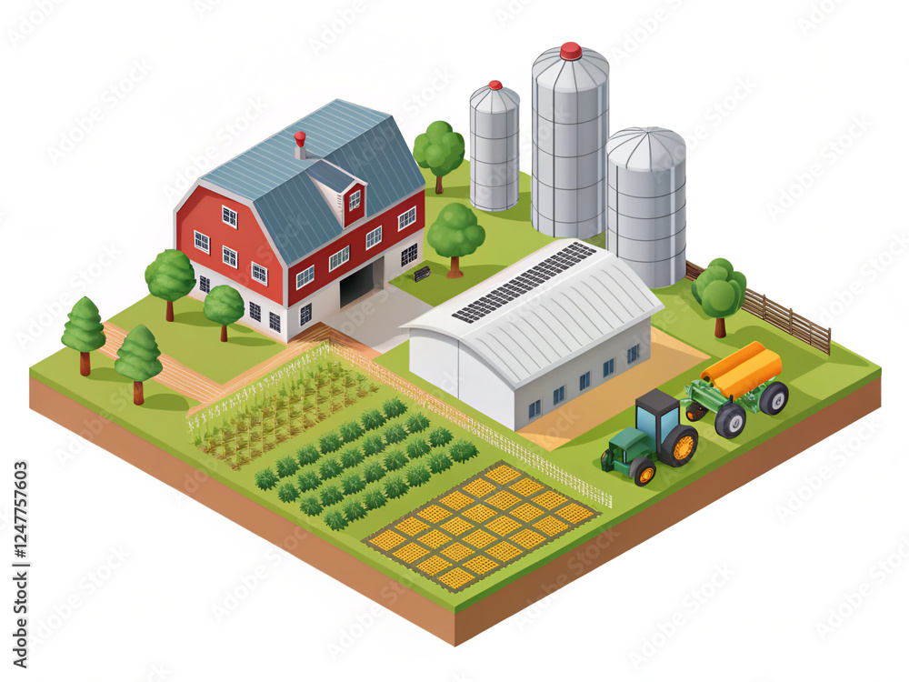 Obraz premium isometric view of farm 