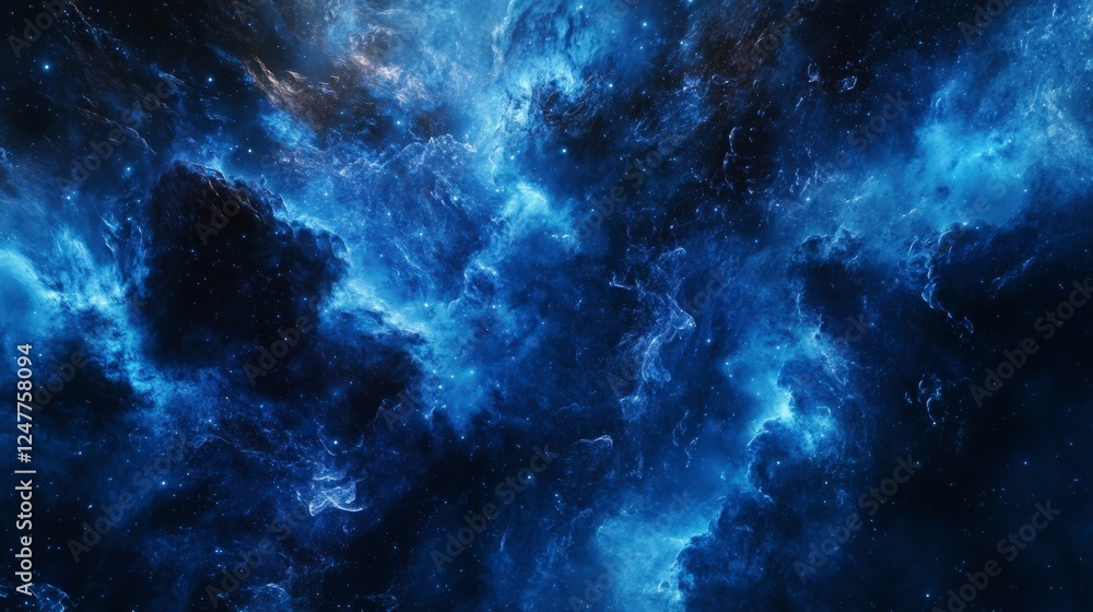 Beautiful Abstract Cosmic Space Background with Rich Blue Tones Beautiful Abstract Cosmic Space Background with Rich Blue Tones