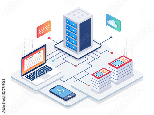 Wallpaper Mural vector illustration of a network server  Torontodigital.ca