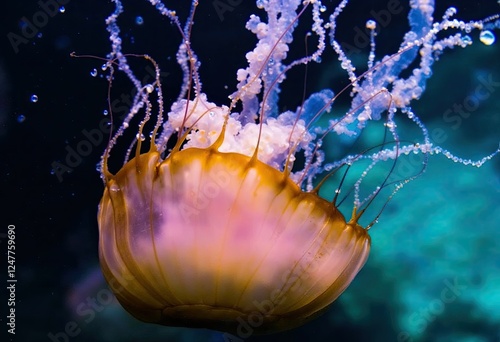 upside down jellyfish underwater photo