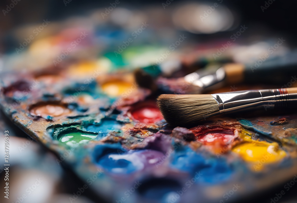s paint used palette brushes artist colorful oil variation abstract acrylic art background box bright brush canvas clean colours craft design dirty drawing easel education freedom green hobby image s paint used palette brushes artist colorful oil variation abstract acrylic art background box bright brush canvas clean colours craft design dirty drawing easel education freedom green hobby image