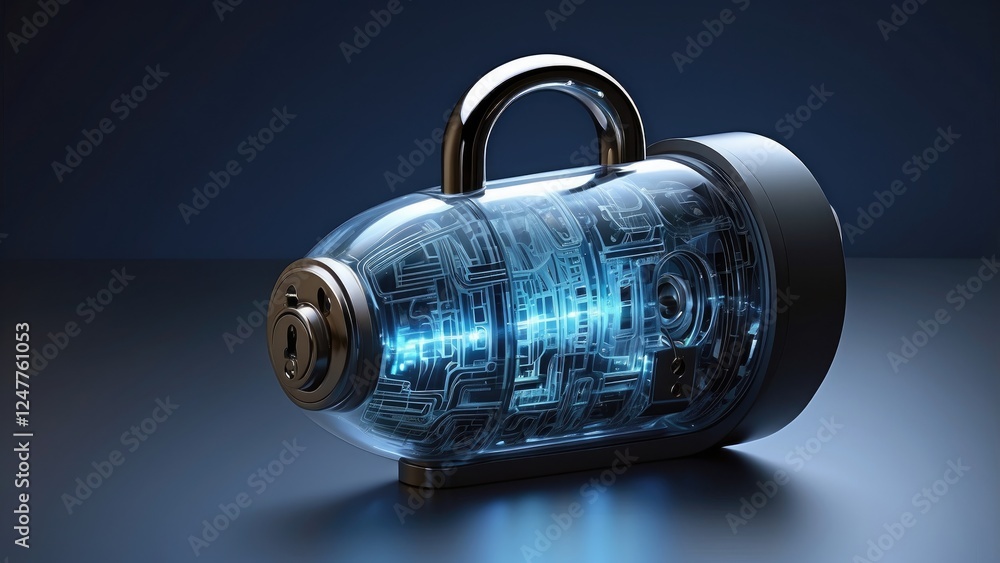 1. **Digital Security Concept: Transparent Padlock with Glowing Background** 1. **Digital Security Concept: Transparent Padlock with Glowing Background**