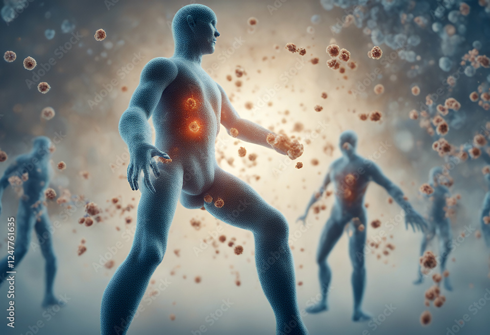 Fototapeta premium immune viruses protection defense 19 shield fights bacterias human system covid humans coronavirus medicine microbiology pandemic purple science virology virus abstract alert art background biology