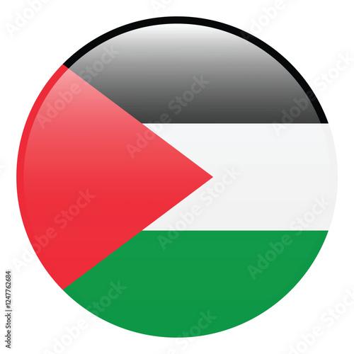 Free Download Palestine flag. Palestine circle flag logo icon computer vector illustration design. 3d flag. - GFXLoad