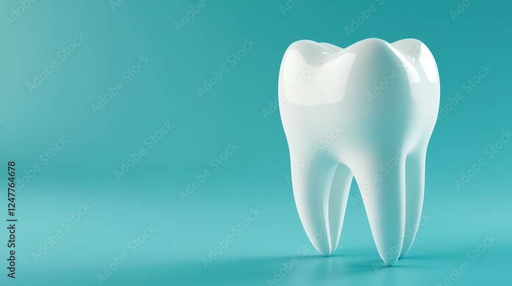 Tooth of Life Concept. A stylized, white tooth against a turquoise background, symbolizing dental health and hygiene. Tooth of Life Concept. A stylized, white tooth against a turquoise background, symbolizing dental health and hygiene.