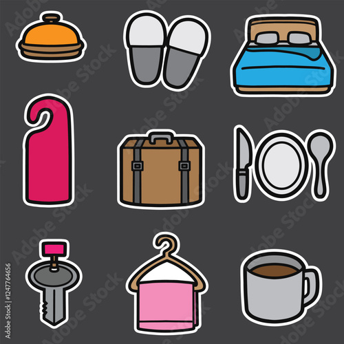 set of hotel good for sticker, badge, element design, icon, etc