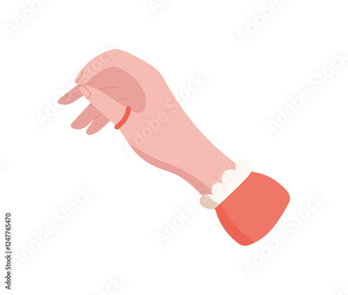 Female hand gesture icon. Flat graphic symbol of a hand character. Represents a sign of communication, human connection, and expression. Ideal for various projects, this isolated illustration serves