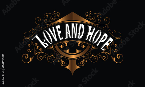 LOVE AND HOPE lettering custom style design