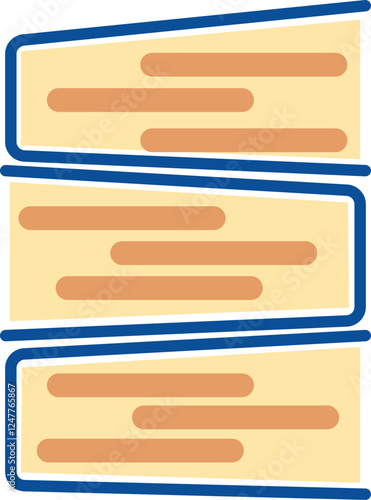 a vector stack of books with blue bindings stacked three