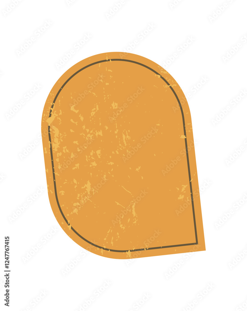 Obraz premium Bold abstract brutalist shape sticker. Modern grunge texture creates a striking element. This figure showcases contemporary brutalism in a unique form, perfect for y2k graphic applications.