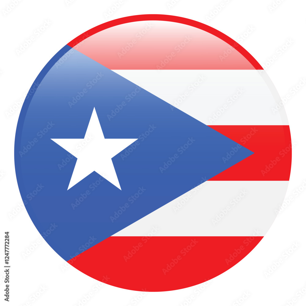 Puerto Rico flag. Puerto Rico circle flag logo icon computer vector illustration design. 3d flag. Puerto Rico flag. Puerto Rico circle flag logo icon computer vector illustration design. 3d flag.