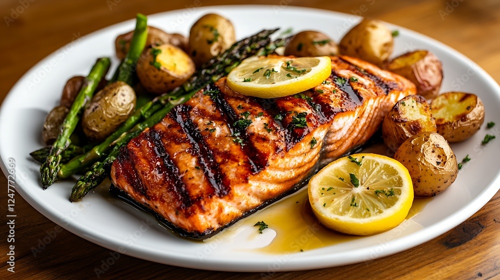 Grilled Salmon & Vegetables – High-Protein Healthy Meal for Keto & Fitness Diets Grilled Salmon & Vegetables – High-Protein Healthy Meal for Keto & Fitness Diets